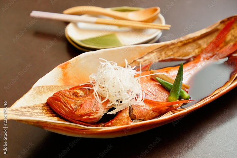 【アップグレード】金目鯛の煮付けプラン★スタンダード懐石料理に大きな金目鯛付き　